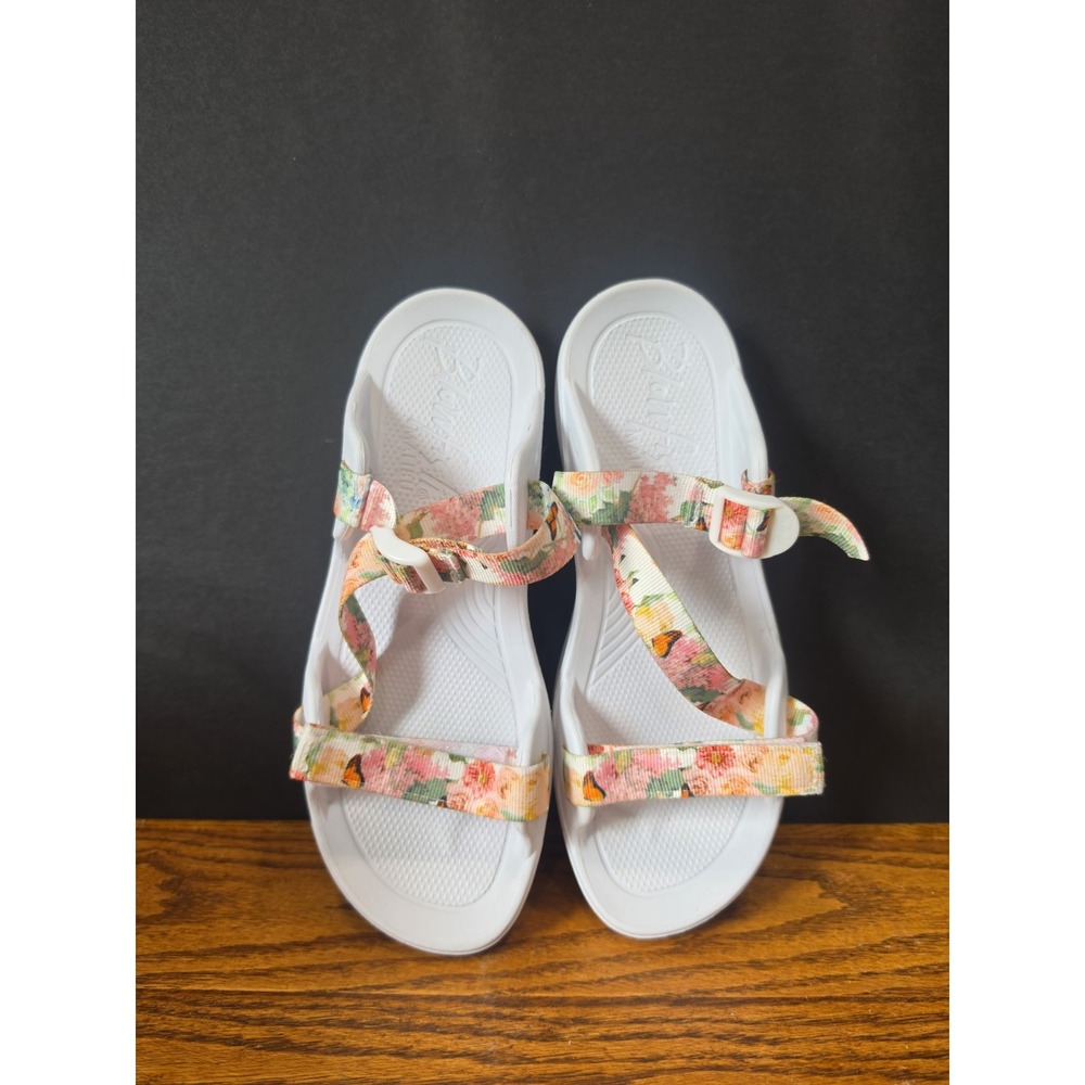 Blowfish Malibu Womens Size 10 Floral Sport Sandals White Adjustable Straps